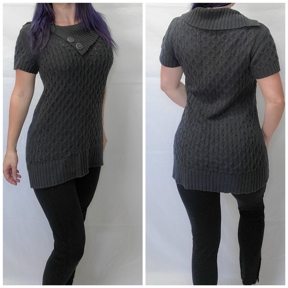 Cato Grey Cable Knit Sweater Tunic